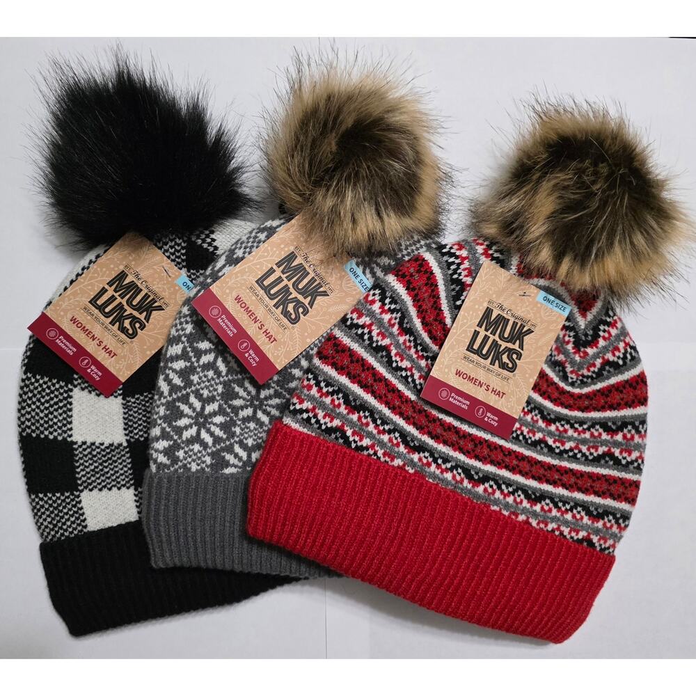 MUK LUKS Women’s Beanie Hat Bundle (Lot of 3)
NEW
